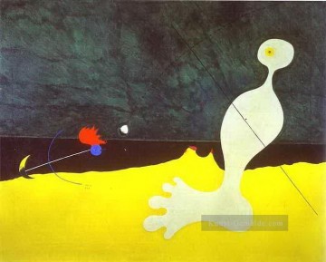 Person wirft einen Stein auf einen Vogel Joan Miró Ölgemälde